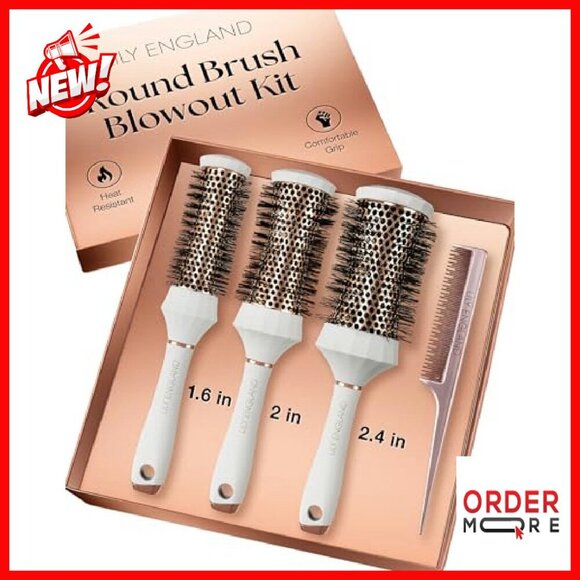 Professional Round Hair Brush Set 4-Piece Blow Dry Kit with Comb main image 6